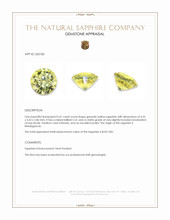 0.41 Ct. Greenish Yellow Sapphire from Madagascar Appraisal