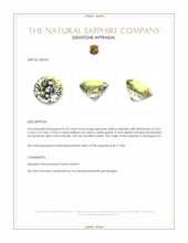0.56 Ct. Greenish Yellow Sapphire from Madagascar Appraisal
