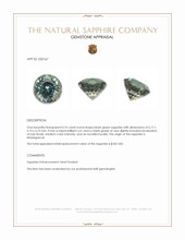 0.76 Ct. Bluish Green Sapphire from Madagascar Appraisal