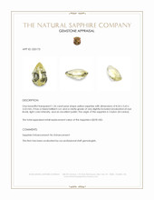 1.26 Ct. Yellow Sapphire from Ceylon (Sri Lanka) Appraisal