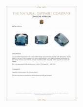 0.70 Ct. Greenish Blue Sapphire from Ceylon (Sri Lanka) Appraisal