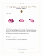 0.58 Ct. Purplish Pink Sapphire from Ceylon (Sri Lanka) Appraisal