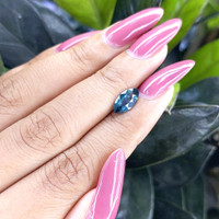 1.25 Ct. Greenish Blue Sapphire from Madagascar Life Style