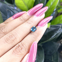 1.03 Ct. Greenish Blue Sapphire from Madagascar Life Style