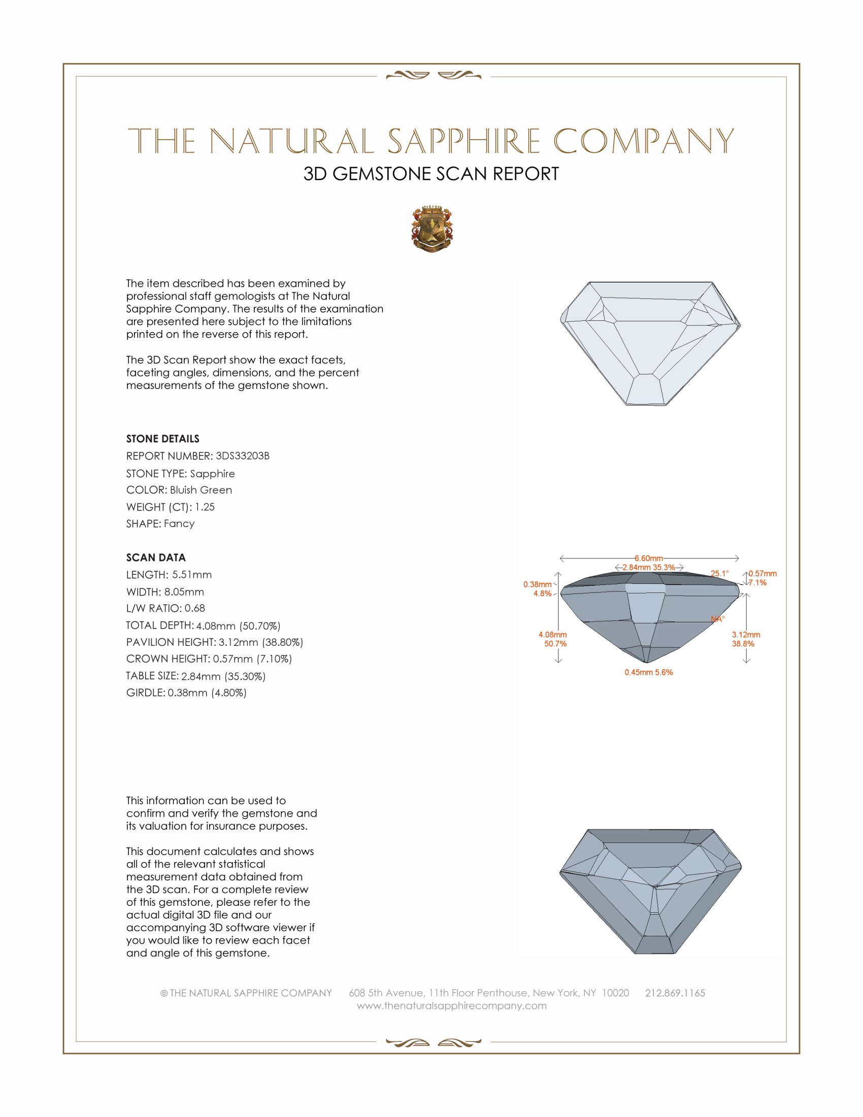1.25 Ct. Bluish Green Sapphire from Madagascar