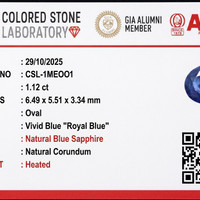 1.10 Ct. Blue Sapphire from Ceylon (Sri Lanka) Scan Report