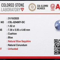 1.51 Ct. Blue Sapphire from Ceylon (Sri Lanka) Scan Report