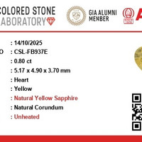 1.34 Ct. Yellow Sapphire from Ceylon (Sri Lanka) Scan Report