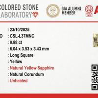 0.88 Ct. Yellow Sapphire from Ceylon (Sri Lanka) Scan Report