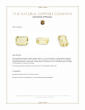 1.14 Ct. Yellow Sapphire from Ceylon (Sri Lanka) Appraisal