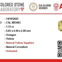 1.14 Ct. Yellow Sapphire from Ceylon (Sri Lanka) Scan Report