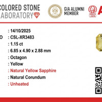 1.14 Ct. Yellow Sapphire from Ceylon (Sri Lanka) Scan Report