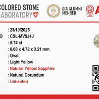 0.74 Ct. Yellow Sapphire from Ceylon (Sri Lanka) Scan Report