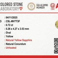 0.72 Ct. Yellow Sapphire from Ceylon (Sri Lanka) Scan Report