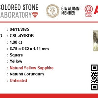 1.90 Ct. Yellow Sapphire from Ceylon (Sri Lanka) Scan Report