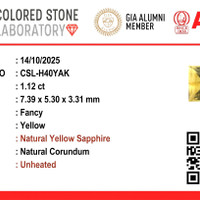 1.10 Ct. Yellow Sapphire from Ceylon (Sri Lanka) Scan Report