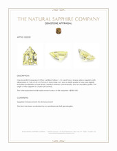 1.15 Ct. Yellow Sapphire from Ceylon (Sri Lanka) Appraisal