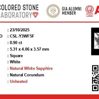 0.90 Ct. White Sapphire from Ceylon (Sri Lanka) Scan Report