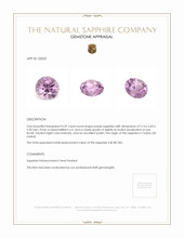 0.59 Ct. Purple Sapphire from Ceylon (Sri Lanka) Appraisal