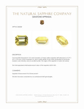 1.02 Ct. Yellow Sapphire from Ceylon (Sri Lanka) Appraisal