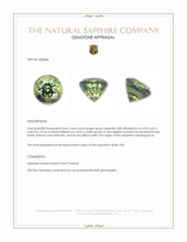 0.62 Ct. Green Sapphire from Madagascar Appraisal