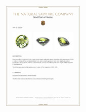 0.66 Ct. Yellowish Green Sapphire from Madagascar Appraisal