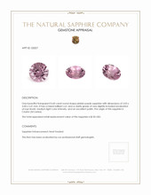 0.60 Ct. Pinkish Purple Sapphire from Ceylon (Sri Lanka) Appraisal