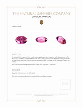0.61 Ct. Purplish Pink Sapphire from Ceylon (Sri Lanka) Appraisal