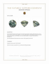 0.53 Ct. Bluish Green Sapphire from Madagascar Appraisal