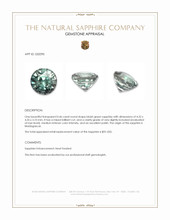 0.46 Ct. Bluish Green Sapphire from Madagascar Appraisal