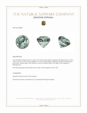 0.57 Ct. Bluish Green Sapphire from Madagascar Appraisal