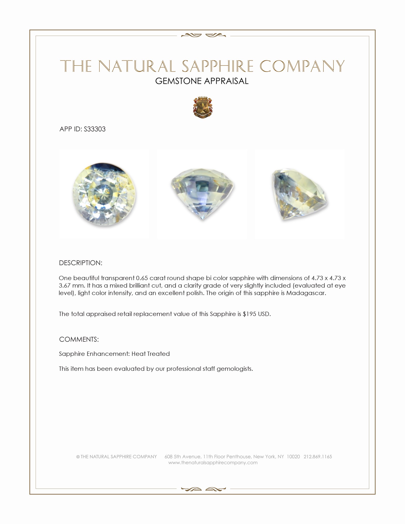 0.65 Ct. Bi Color Sapphire from Madagascar