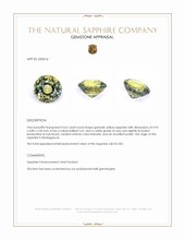 0.62 Ct. Greenish Yellow Sapphire from Madagascar Appraisal