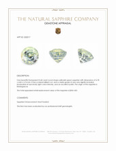 0.68 Ct. Yellowish Green Sapphire from Madagascar Appraisal