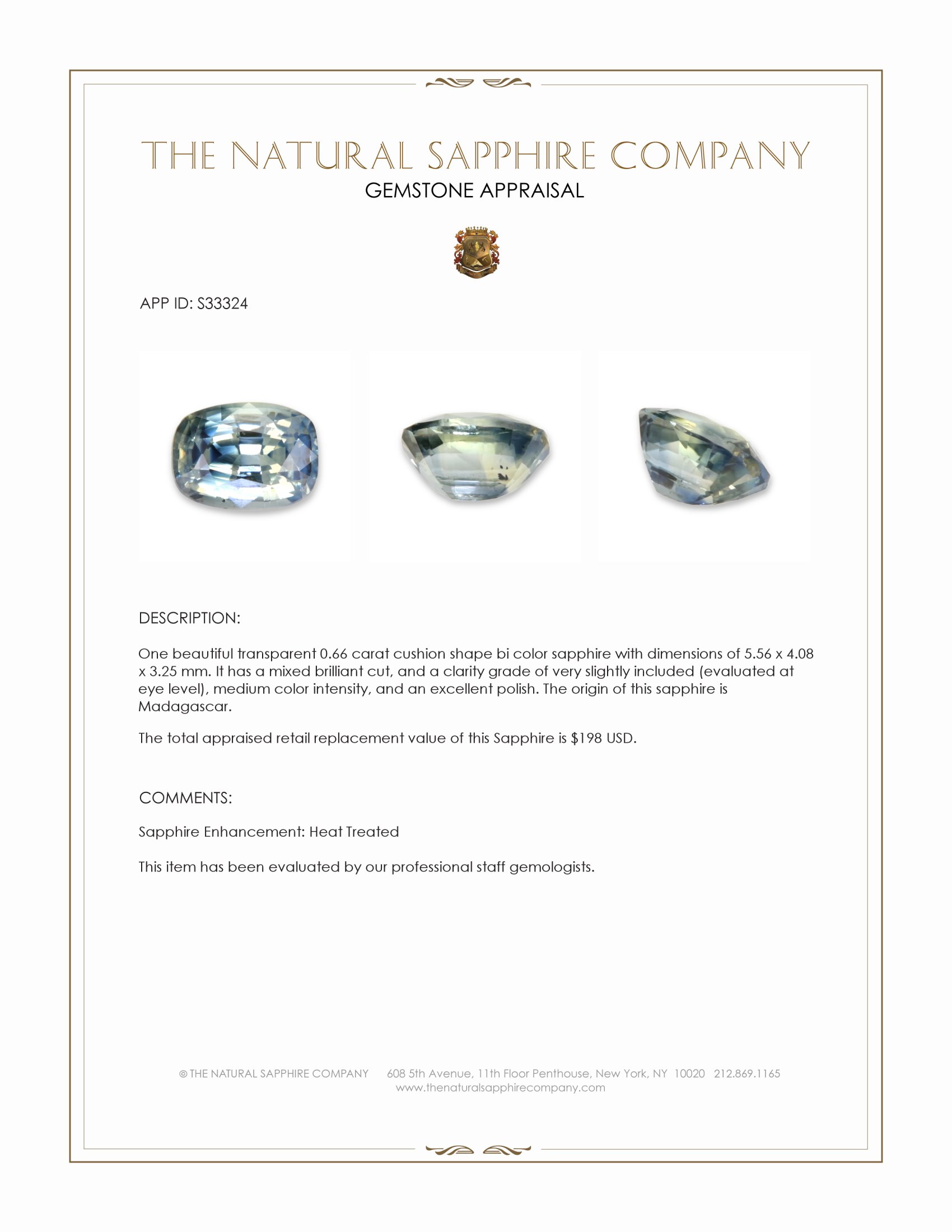 0.66 Ct. Bi Color Sapphire from Madagascar