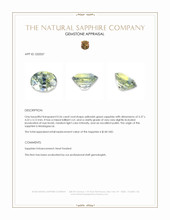 0.56 Ct. Yellowish Green Sapphire from Madagascar Appraisal