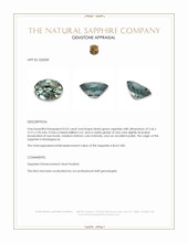0.55 Ct. Bluish Green Sapphire from Madagascar Appraisal
