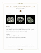 2.11 Ct. White Sapphire from Ceylon (Sri Lanka) Appraisal
