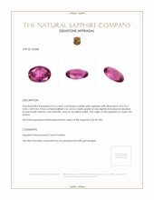 0.76 Ct. Purplish Pink Sapphire from Ceylon (Sri Lanka) Appraisal
