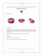1.27 Ct. Reddish Pink Sapphire from Ceylon (Sri Lanka) Appraisal