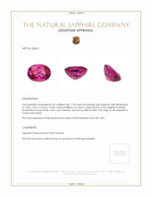 2.99 Ct. Pink Sapphire from Ceylon (Sri Lanka) Appraisal