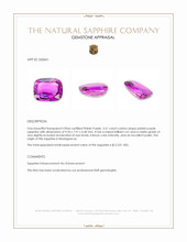 3.51 Ct. Pinkish Purple Sapphire from Madagascar Appraisal