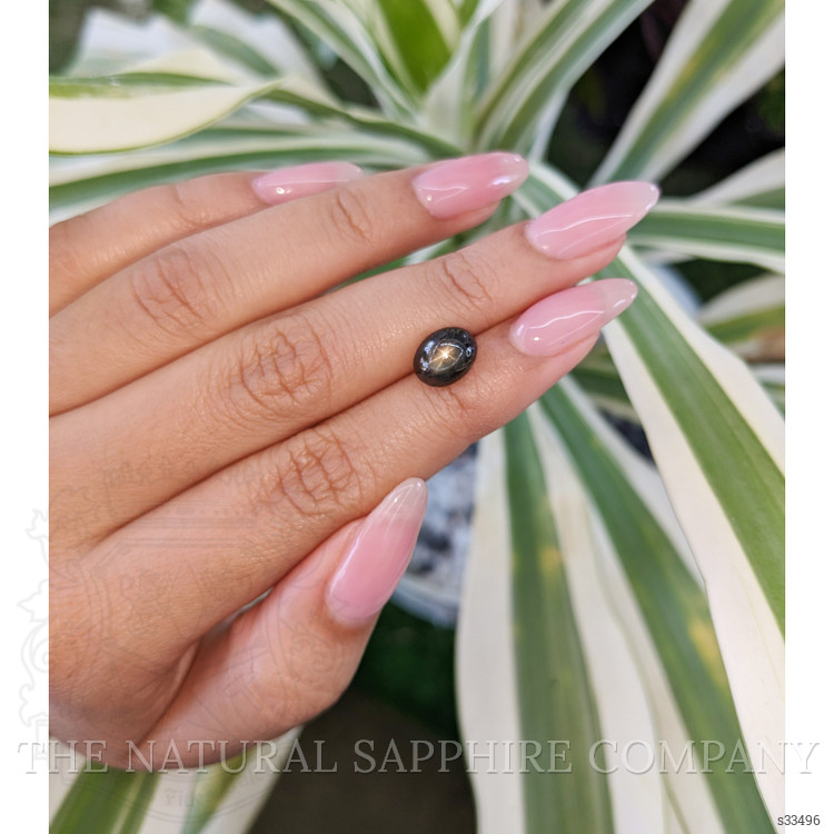 3.83 Ct. Black Star Sapphire from Ceylon (Sri Lanka)