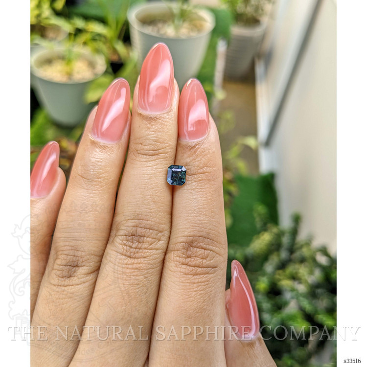 1.08 Ct. Bluish Green Sapphire from Ceylon (Sri Lanka)