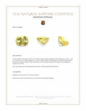 2.98 Ct. Yellow Sapphire from Ceylon (Sri Lanka) Appraisal