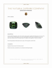 1.38 Ct. Green Sapphire from Ceylon (Sri Lanka) Appraisal