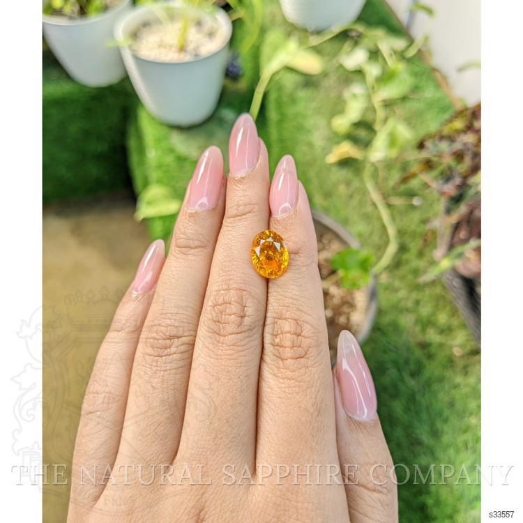7.20 Ct. Yellowish Orange Sapphire from Ceylon (Sri Lanka)