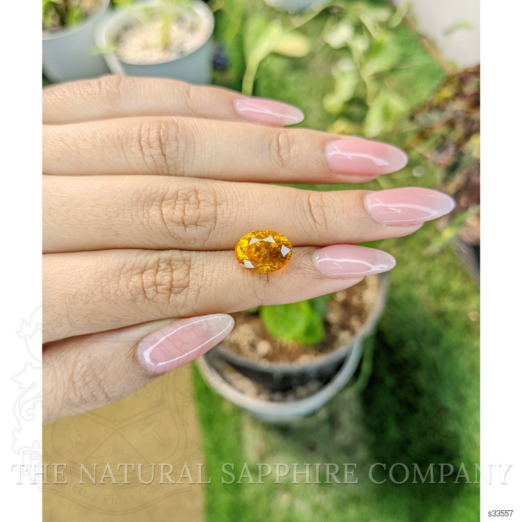 7.20 Ct. Yellowish Orange Sapphire from Ceylon (Sri Lanka)
