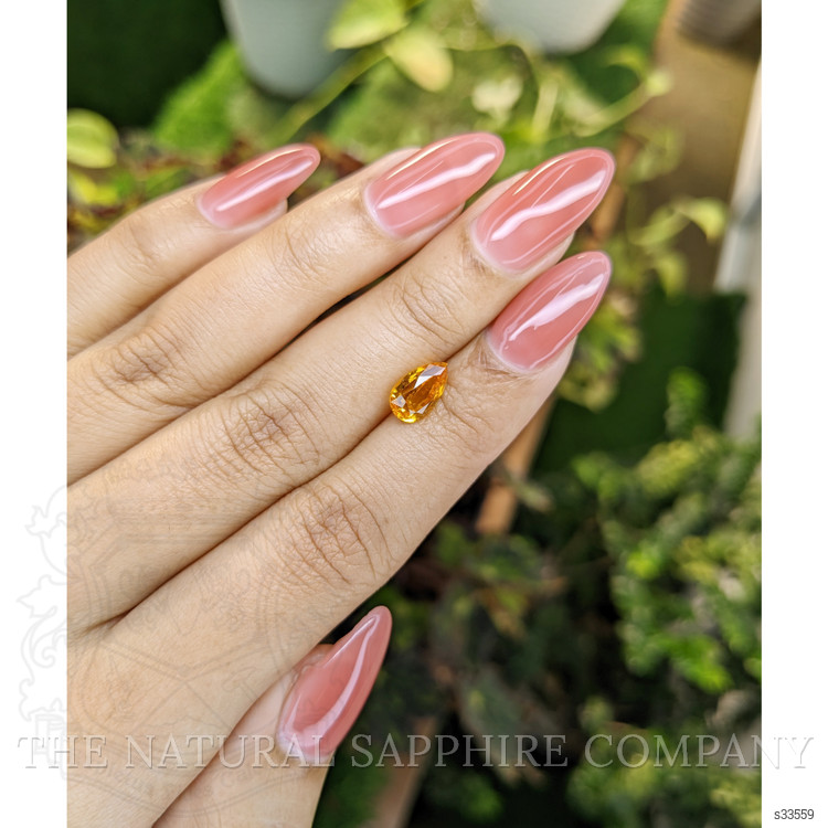 2.06 Ct. Yellowish Orange Sapphire from Ceylon (Sri Lanka)