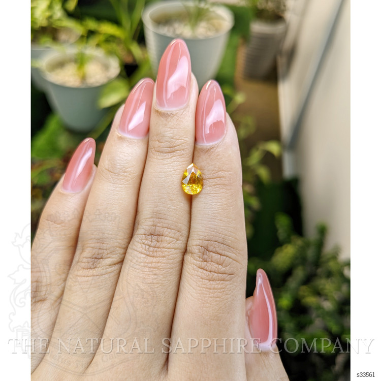 1.68 Ct. Yellowish Orange Sapphire from Ceylon (Sri Lanka)
